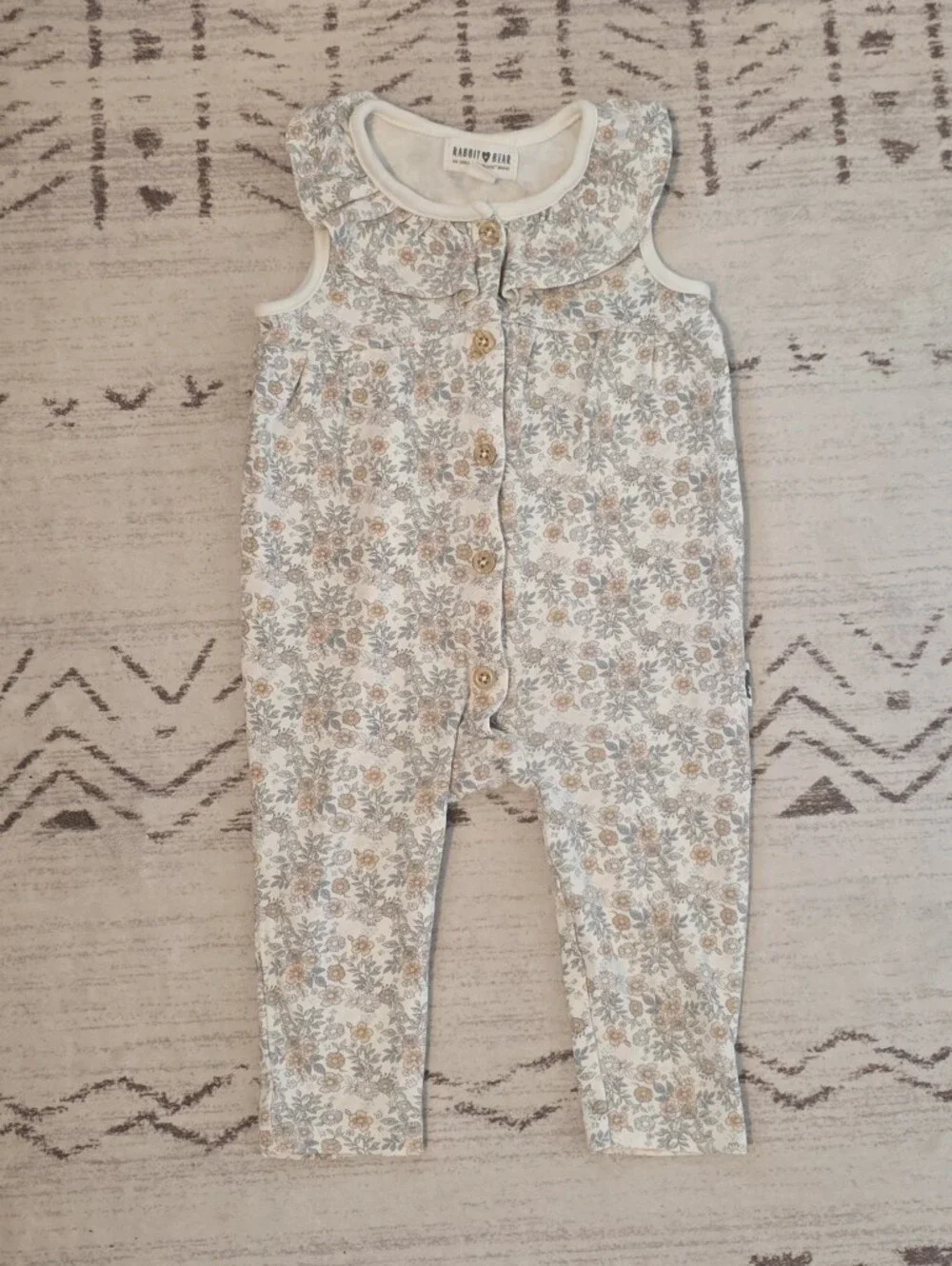 Rabbit + Bear Organic Floral One Piece 6-9 Months